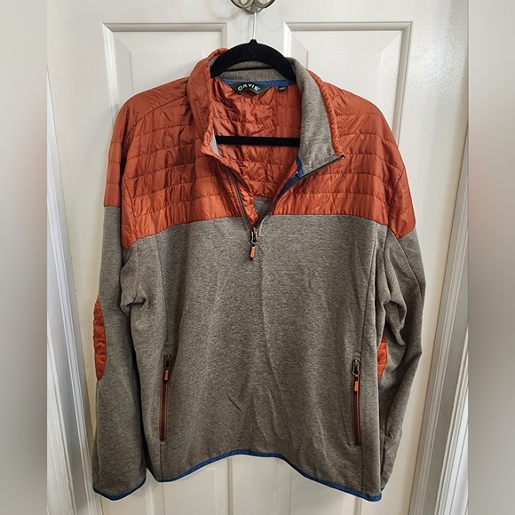 Orvis Other - ORVIS Half Zip Pullover Gray And Burnt Orange Size XL